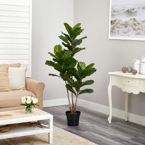 Nearly Natural Fiddle Leaf Artificial Tree 65”